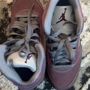 Jordan Men's Sneakers - Burgundy and Gray